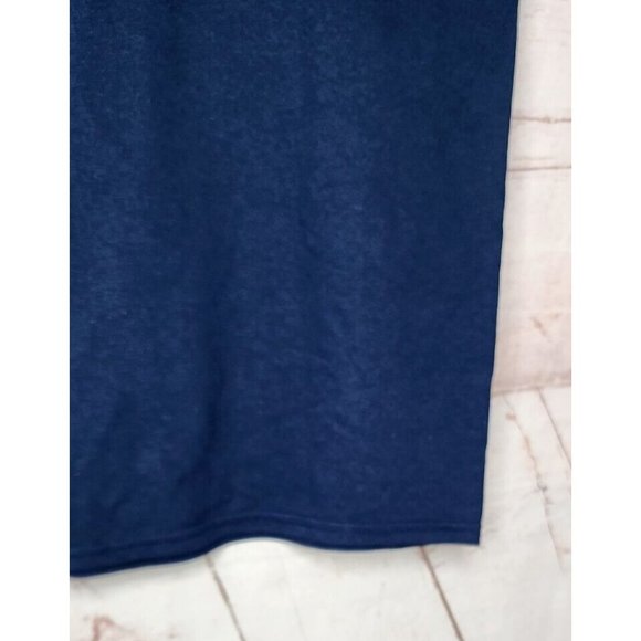 Beach Simple Logo Cotton Blend U.S.A Made Small Blue White Letters Tank Top - Picture 11 of 12